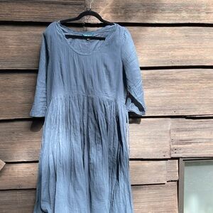 April Cornell large gauzy midi dress sz L dark blue